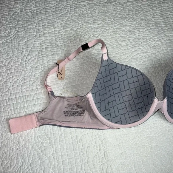 VICTORIA’S SECRET Padded Perfect Coverage Brand New Grey Pink 36D - Picture 8 of 8
